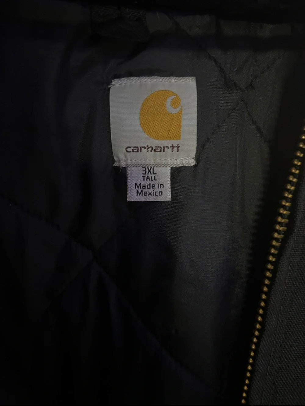 Carhartt Black Quilted Hooded Work Jacket